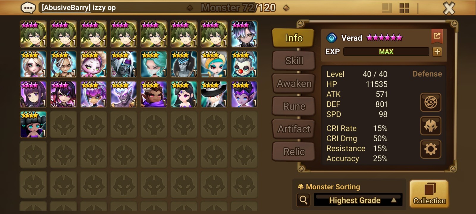 Summoners War Global Account 2LD5 Light Fieren+Dyeus
