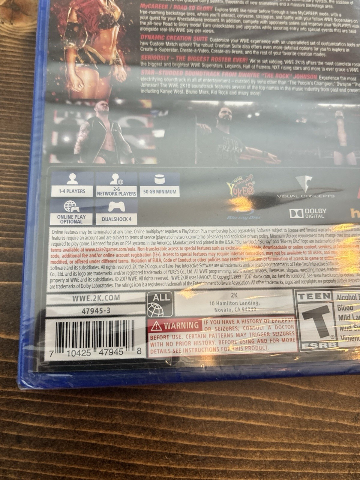 WWE 2K18 Sony PlayStation 4 Video Game Brand New Sealed
