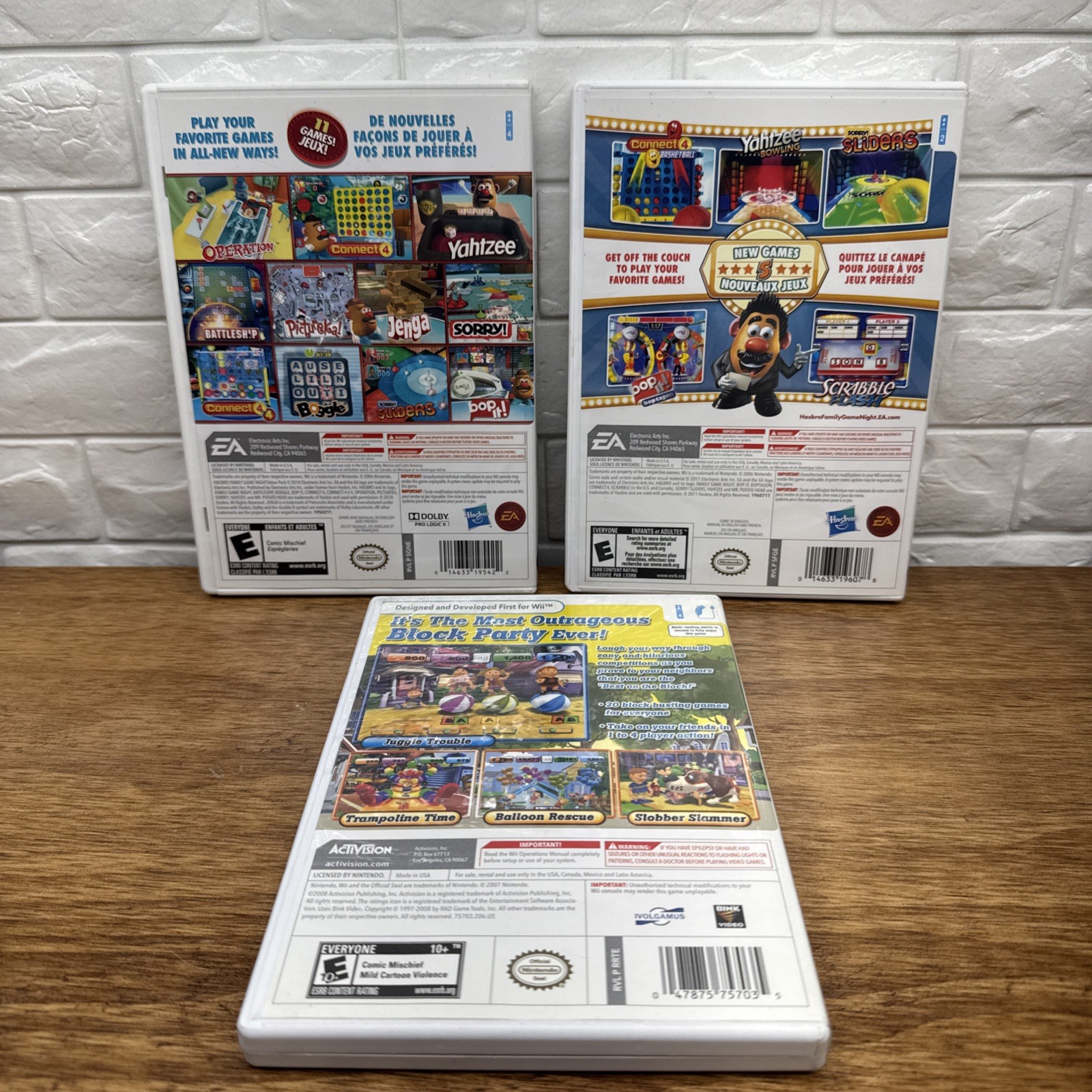 Hasbro Family Game Night 1 2 4 & Block Party Bundle (Nintendo Wii) Family Value