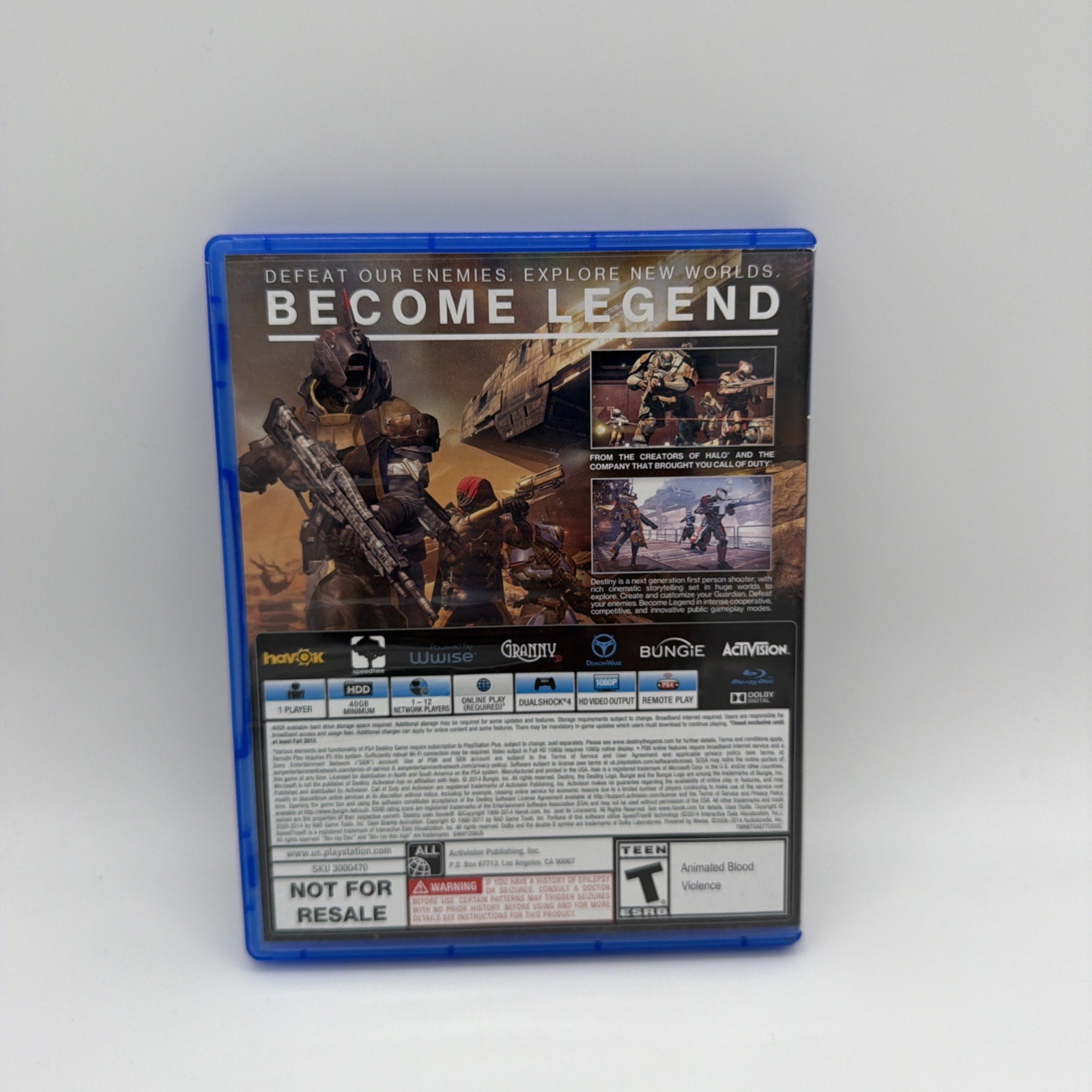 Destiny Sony PlayStation 4 PS4 2014 Bungie Activision CUSA-00219 Physical Disc