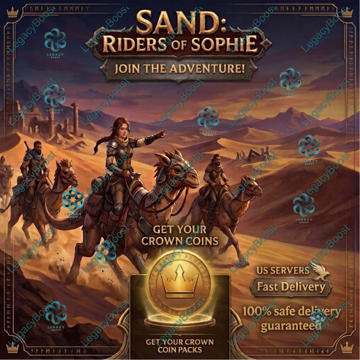 ⭐SAND RAIDERS OF SOPHIE⭐ CROWN – COINS 10K-200K (10.000-200.000) NA/EU SERVER