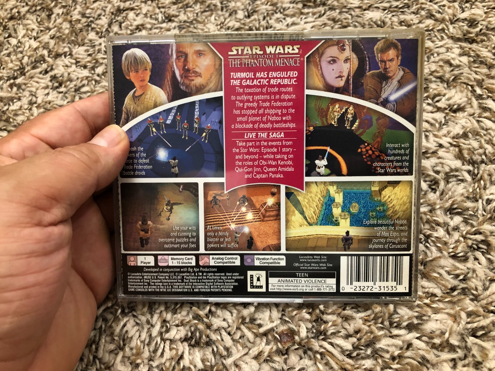 Star Wars Episode I The Phantom Menace (PlayStation 1, 1999) CIB Complete Tested
