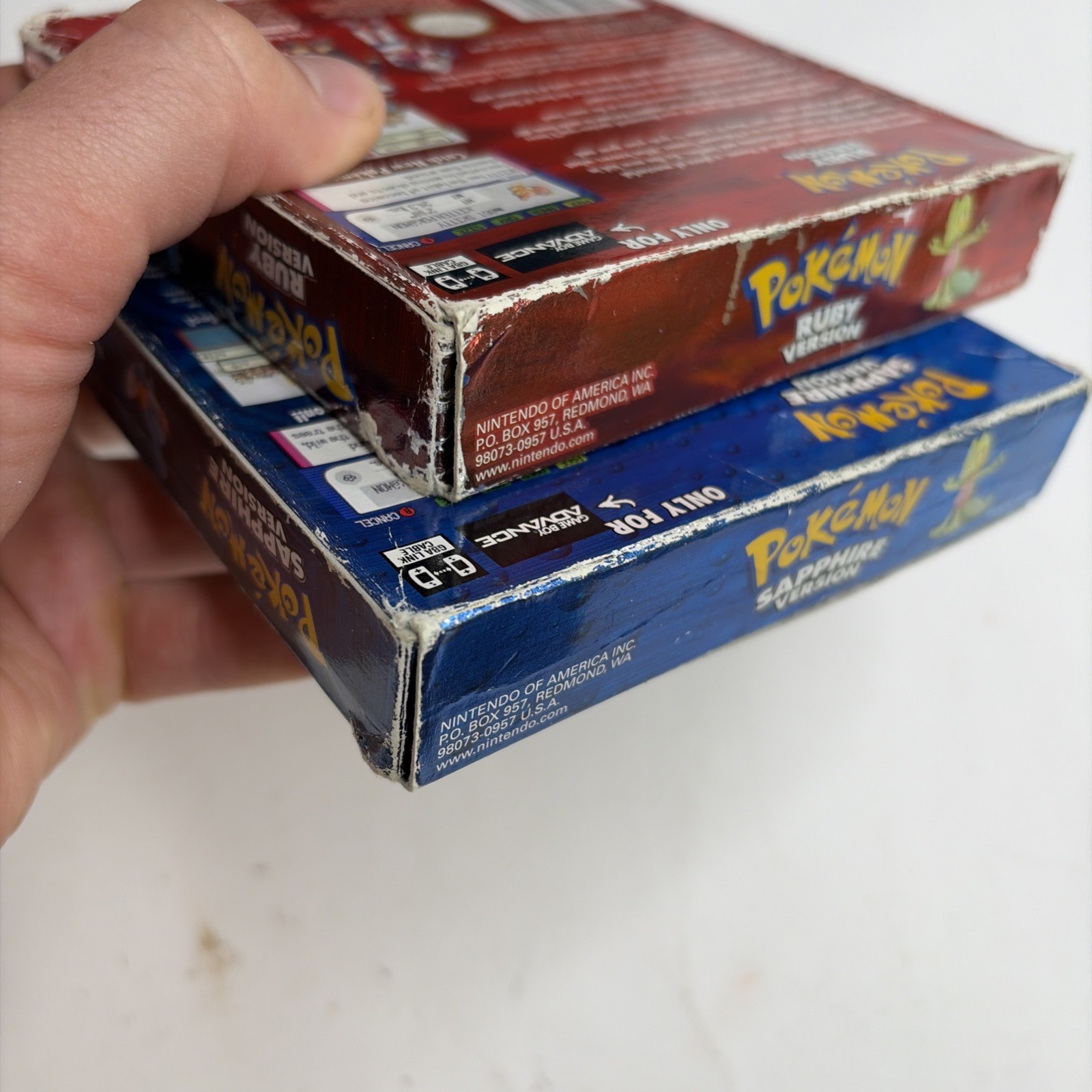 Pokemon Ruby & Sapphire Gameboy Advance AUTHENTIC Complete in Box CIB Cards