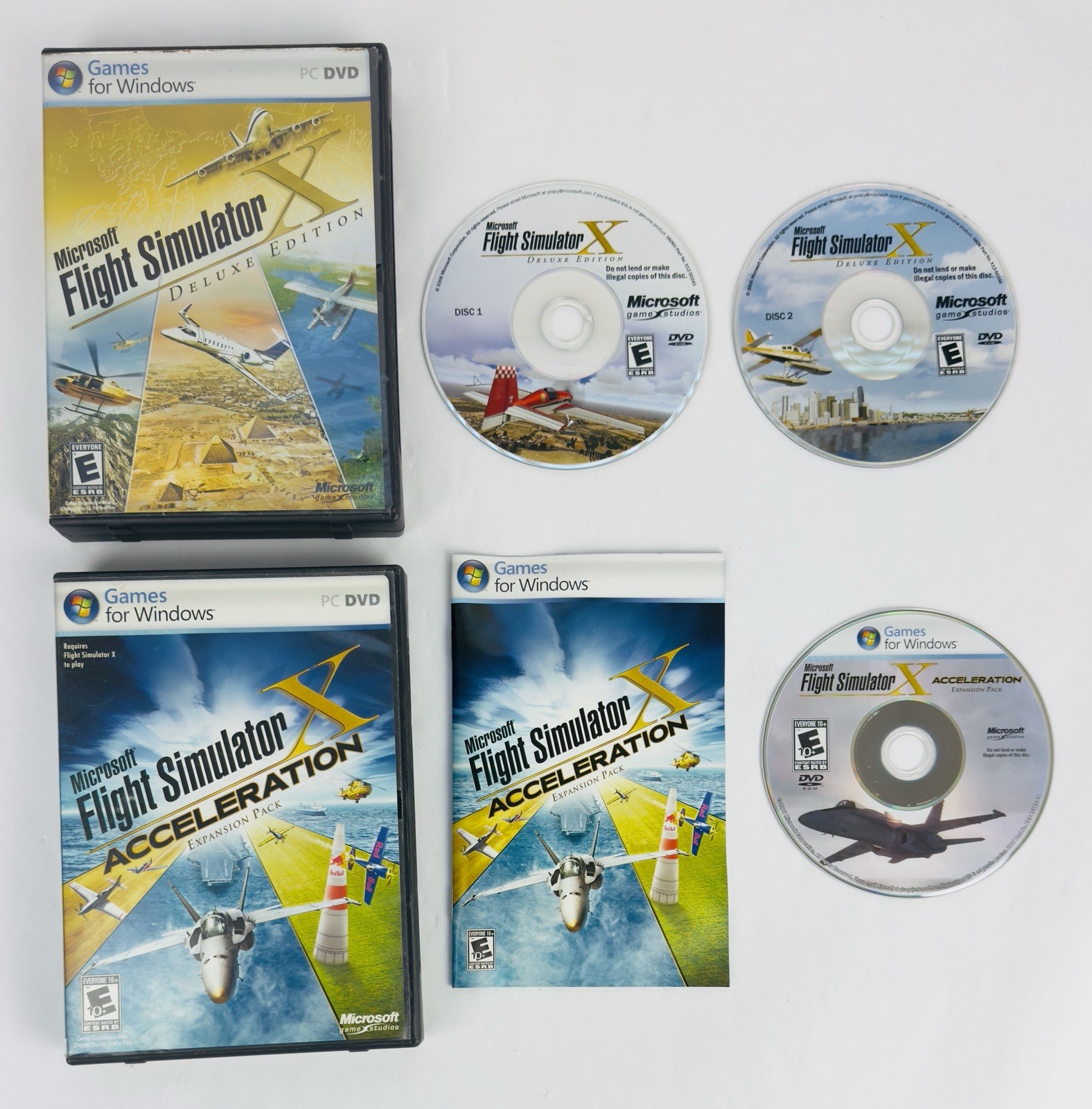 Microsoft Flight Simulator X: Deluxe Edition (PC, 2006) & Acceleration Expansion