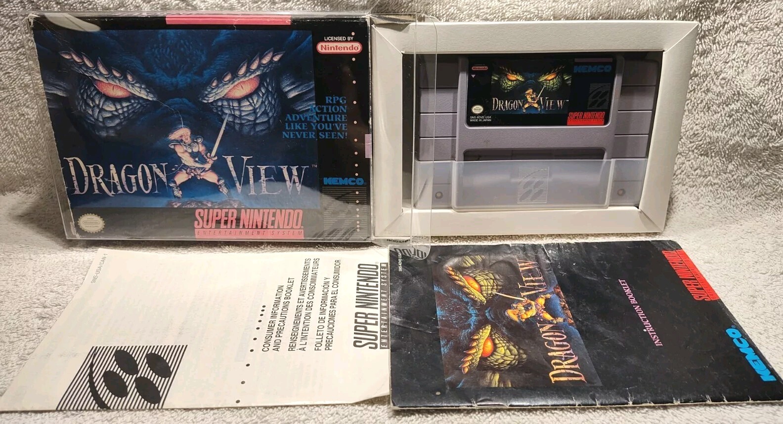 Dragon View: Drakkhen 2 (SNES, 1994) *CIB* VGC* Cleaned & Tested* FREE SHIPPING