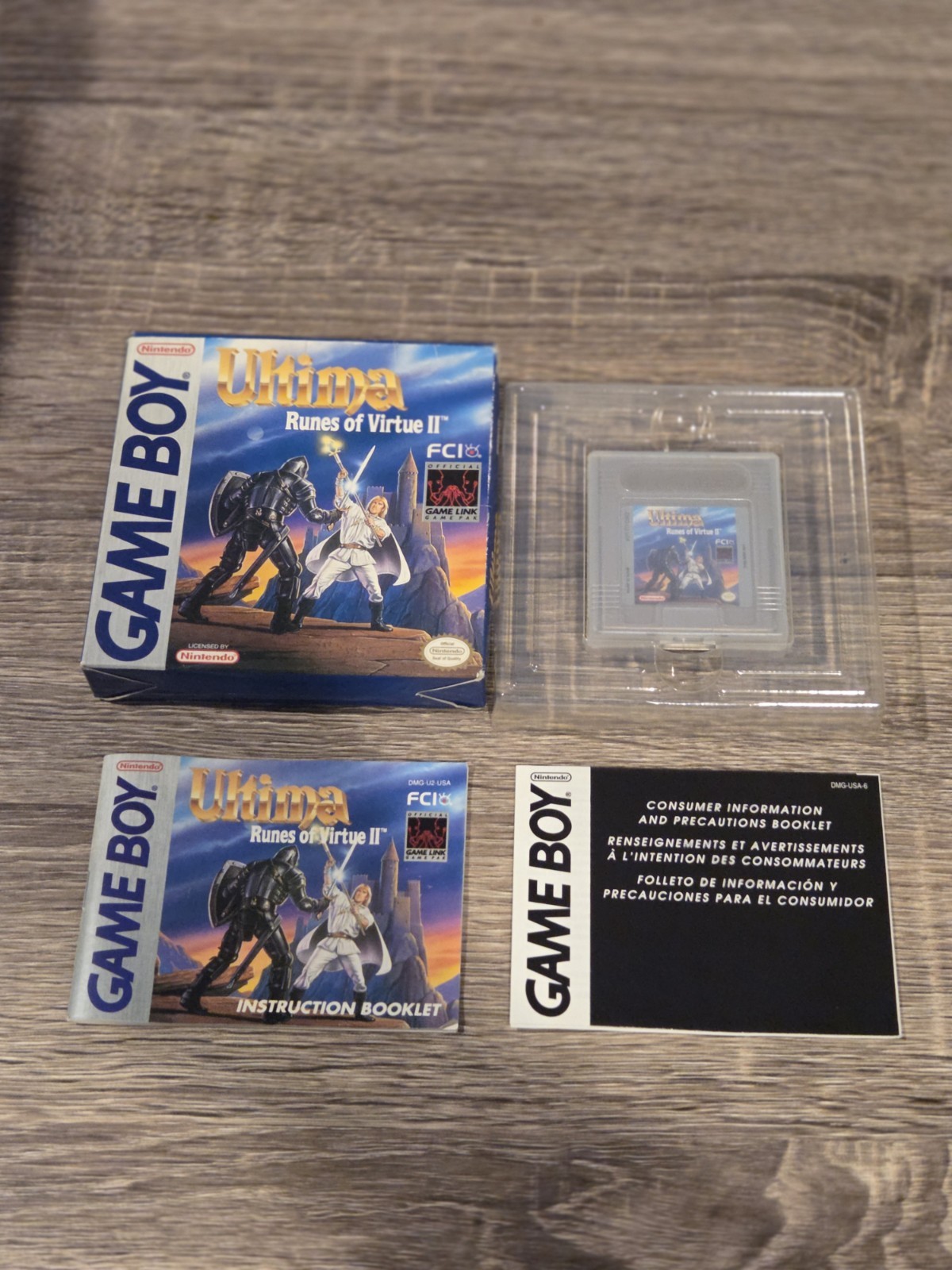 Ultima Runes of Virtue II 2 – Nintendo Gameboy CIB MANUAL INSERT VERY NICE RARE