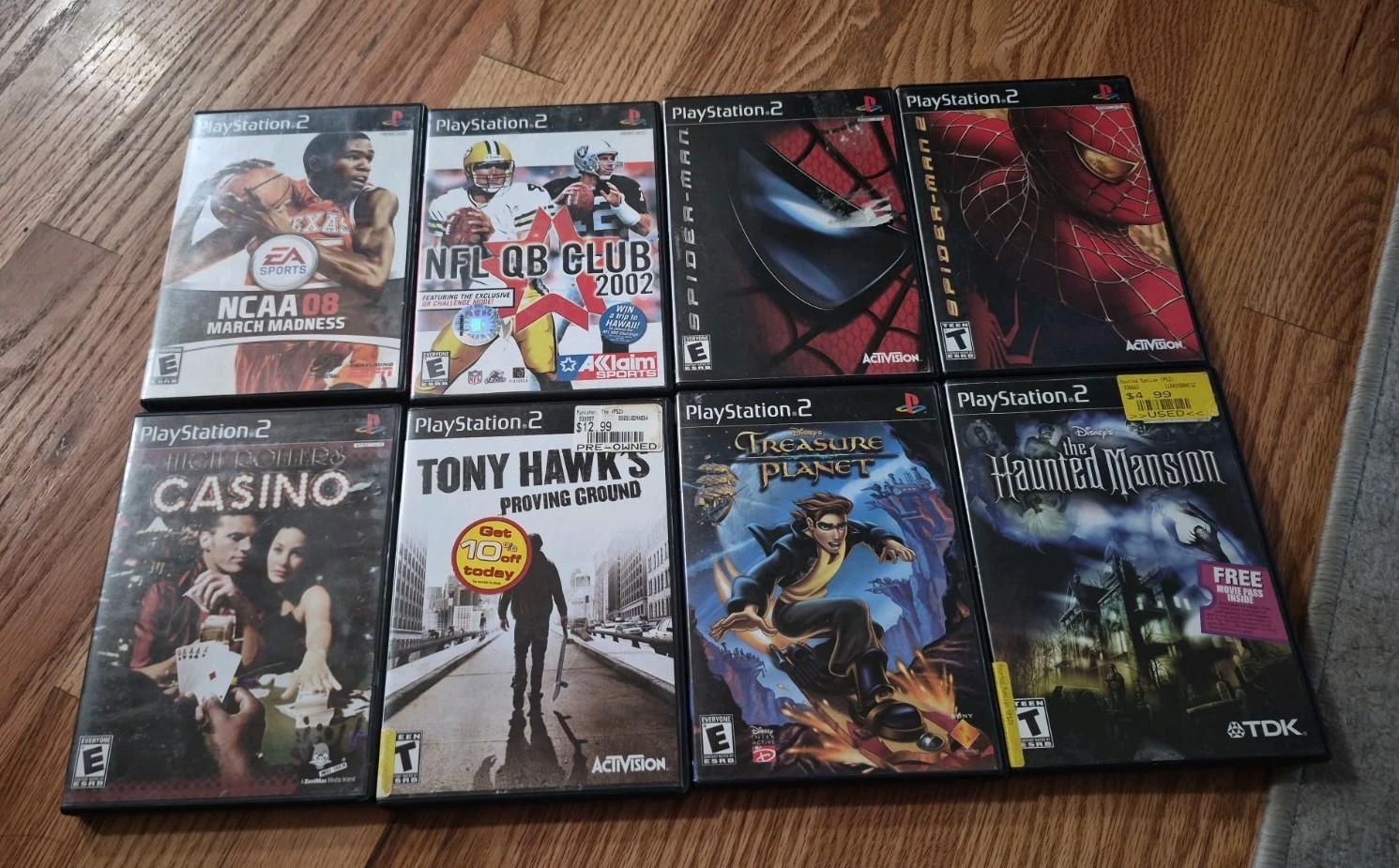 PS2 PlayStation 2 Bundle Lot of 8 Spider-Man , Tony Hawk, Treasure Planet Etc