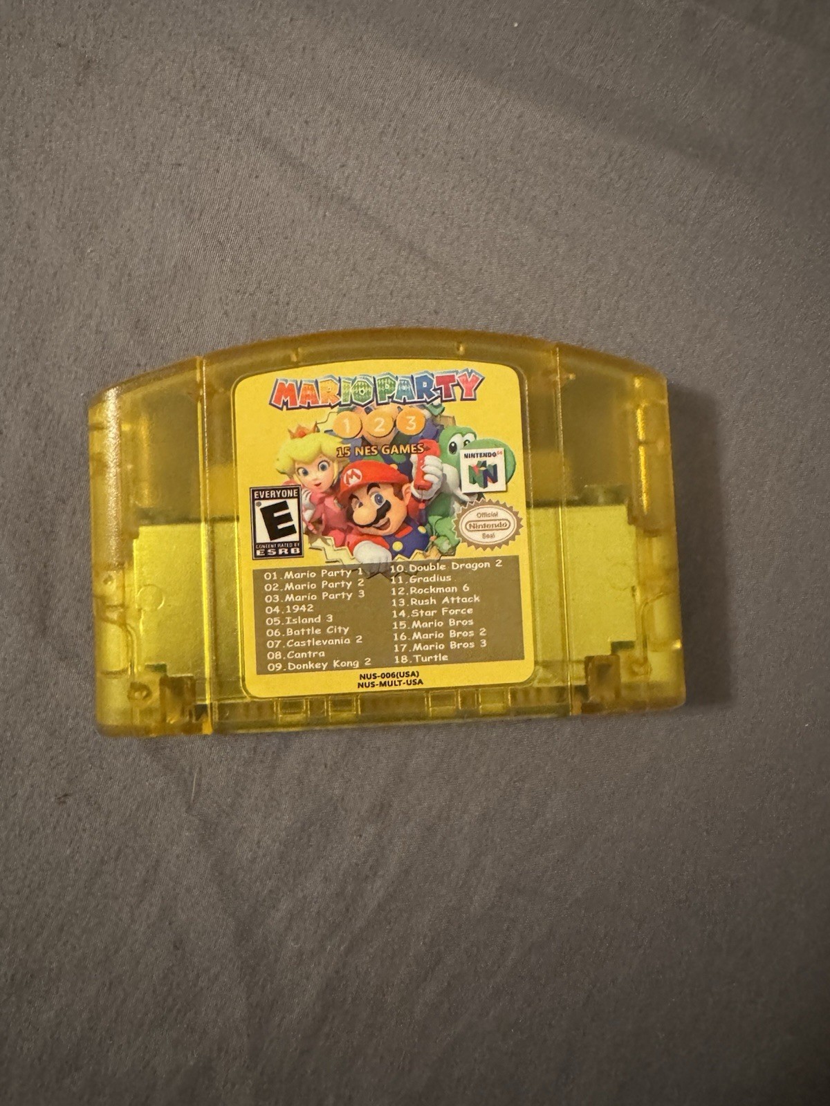 Mario Party 1 2 3 Multi-Game Cartridge for Nintendo 64 N64 Yellow Translucent