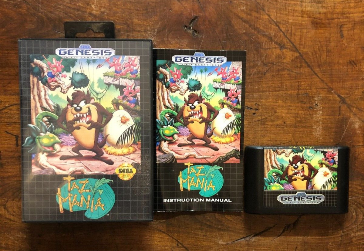 Taz-Mania (Sega Genesis, 1992) Complete with Manual CIB