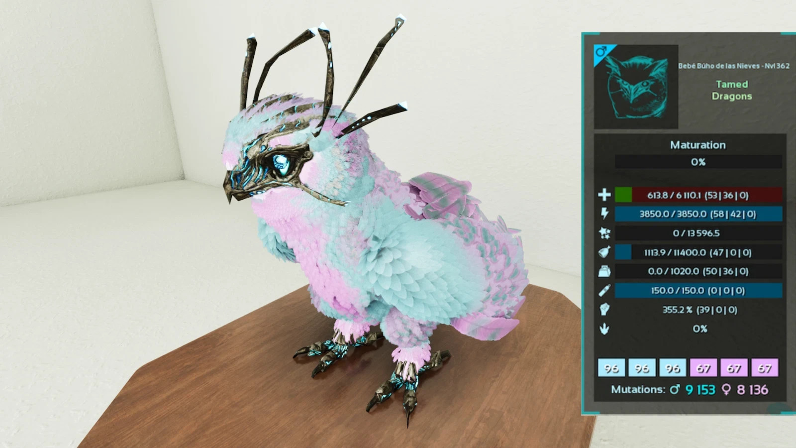 🔥ARK Survival Ascended OFFICIAL PVE – ADULT SNOW OLW SOLID TOP STATS