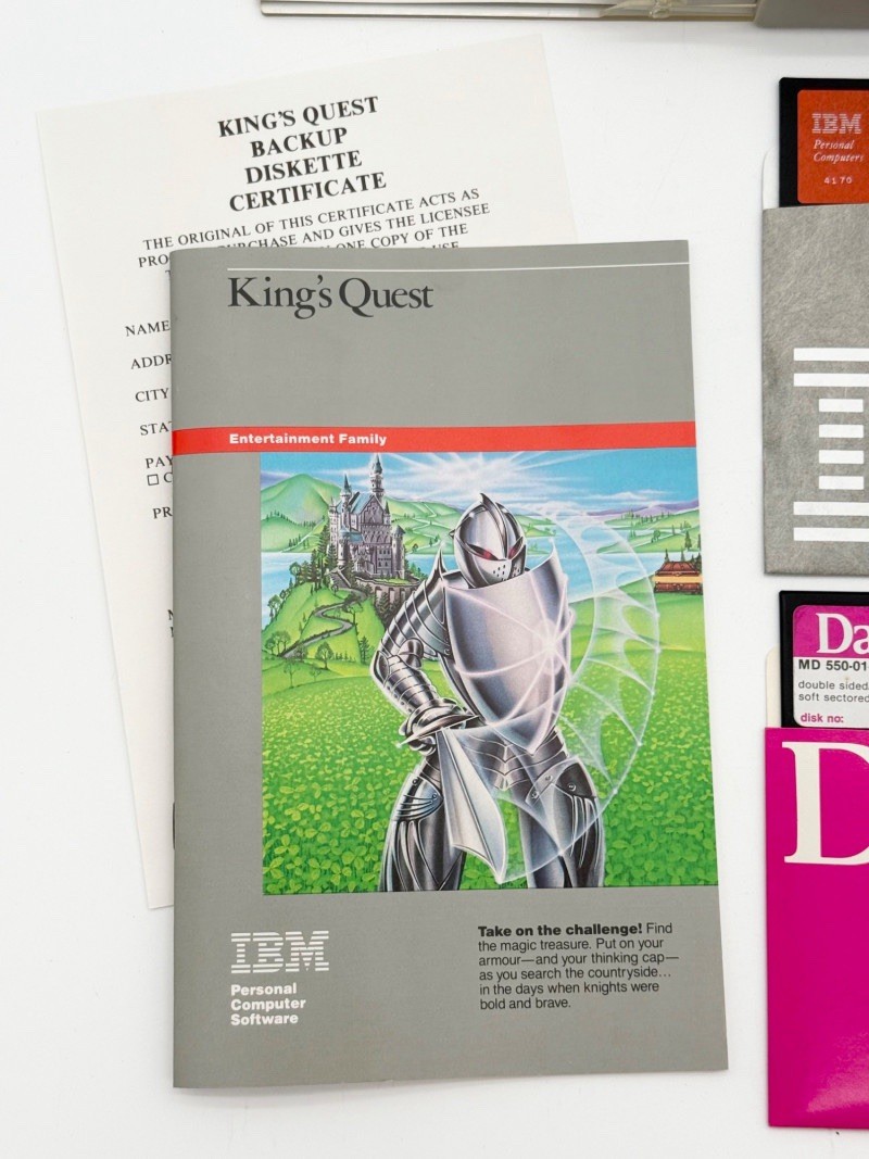 VERSION 1.00 Of 1984 IBM PC Jr Kings Quest w/Manual, Case & OG 5.25 Floppy Disk