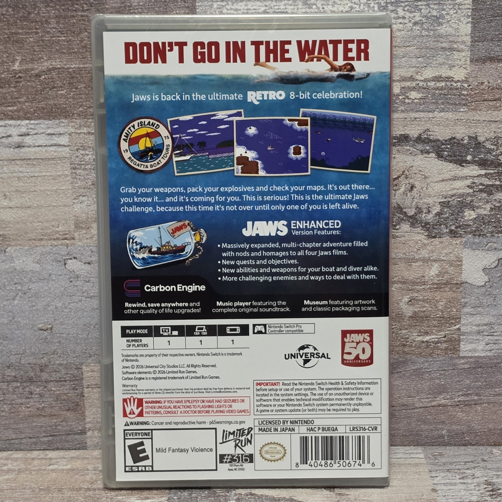Jaws Retro Edition Switch Nintendo Limited Run #316 New Sealed