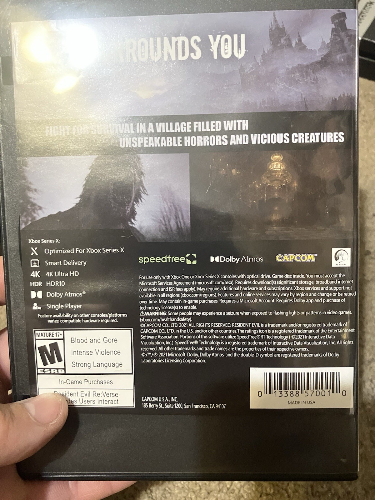 Authentic & Tested Resident Evil Village For Xbox One, Series X, Cib, Read