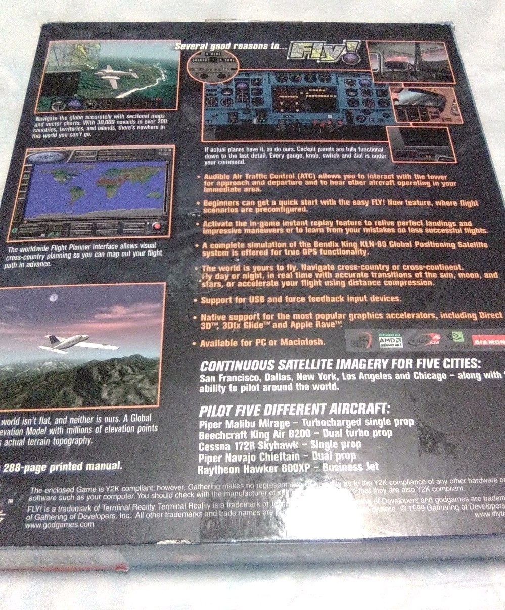 Fly! Flight Simulator Big Box Windows PC – 1999 Complete New Open Box