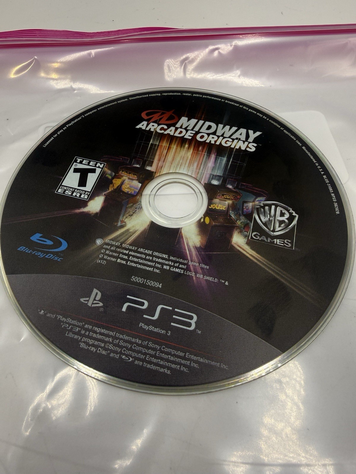 PlayStation3, Midway Arcade Origins Game, Disc Only, Tested Working .