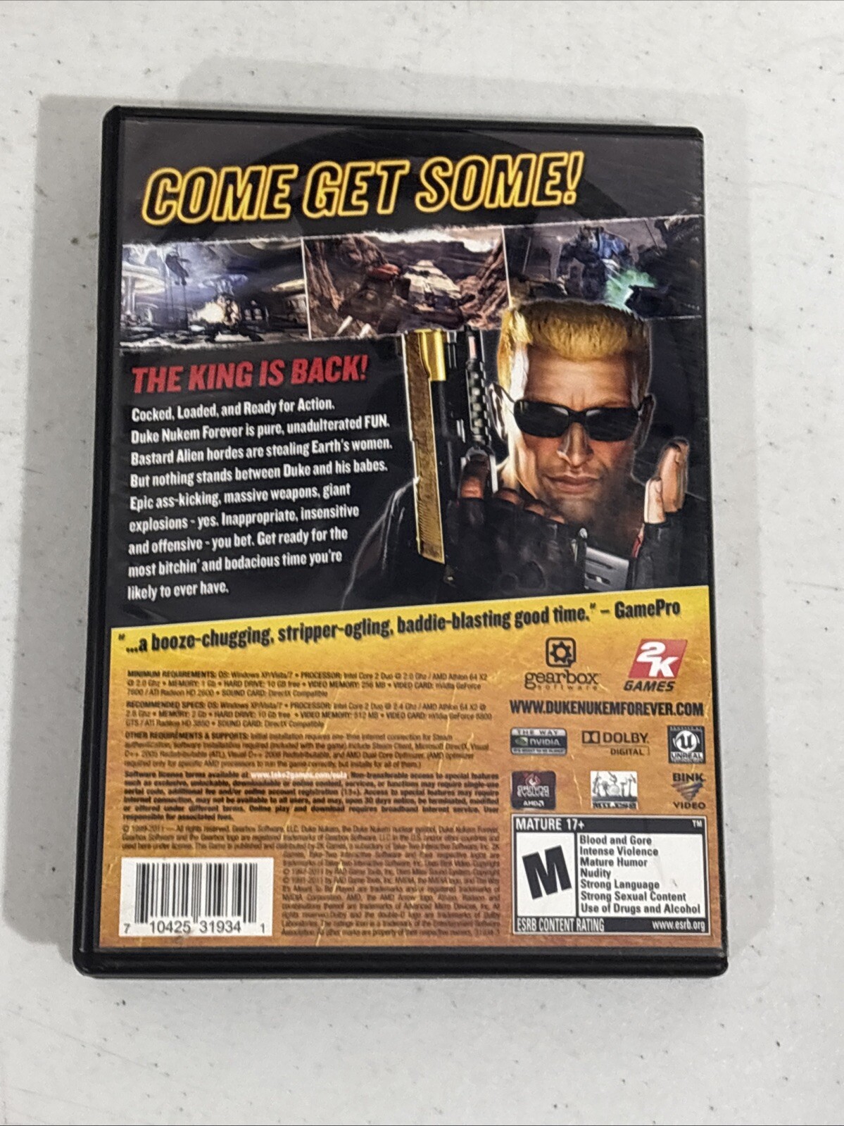 Duke Nukem Forever (PC, DVD-ROM, 2011) CIB