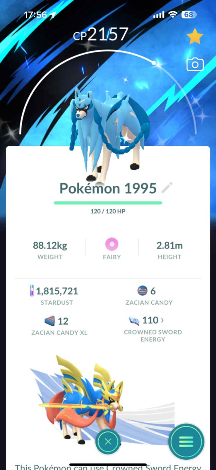 Pokémon Go | Shiny Zacian – Zamazenta ✨ Special Background – Trade 20k Stardust