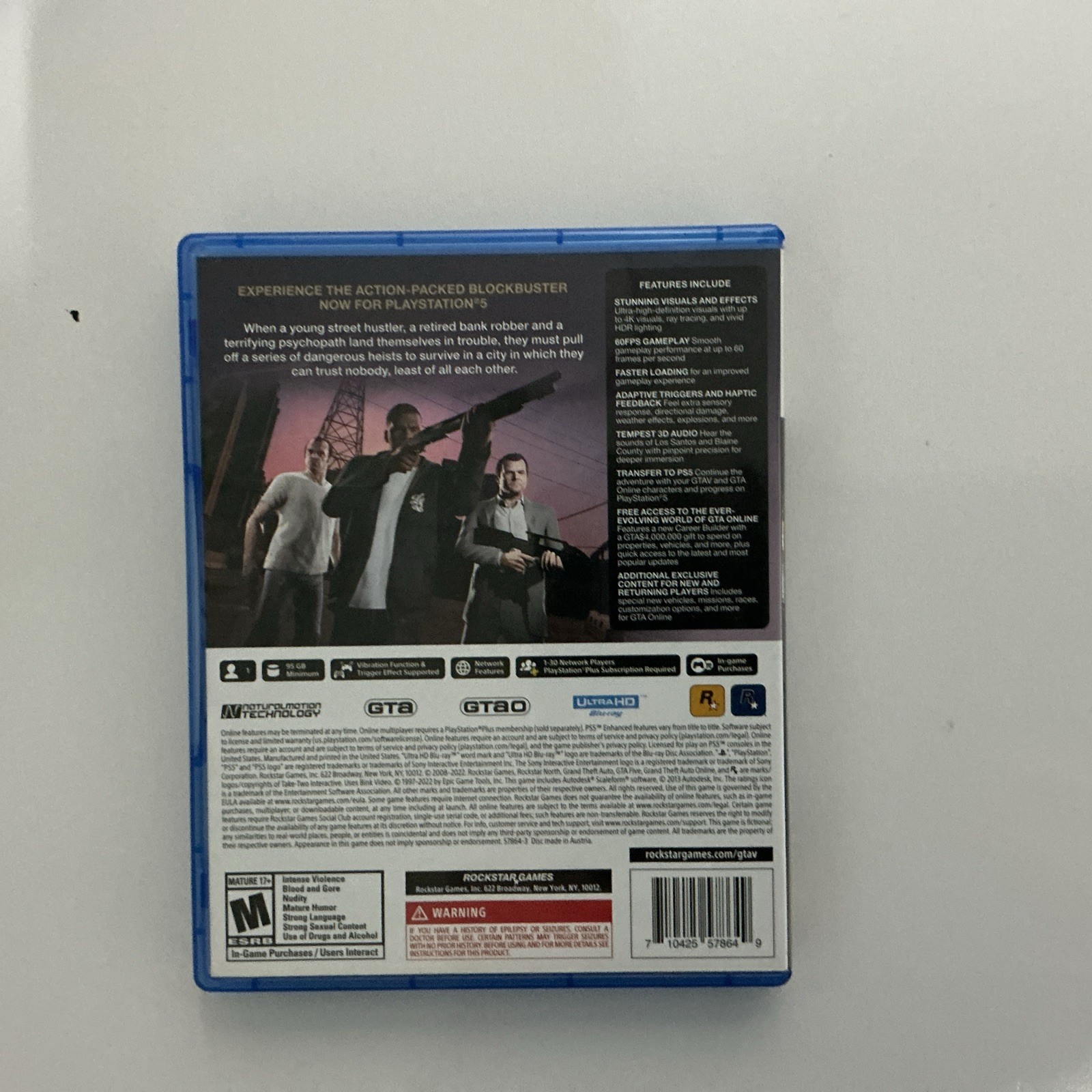 Grand Theft Auto V Standard Edition (Sony PlayStation 5, 2022)