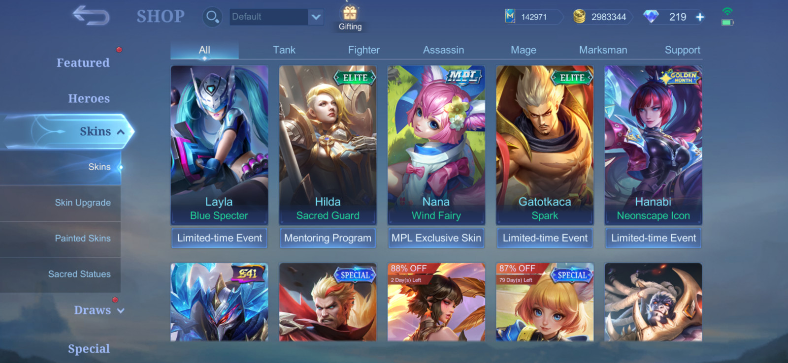 Mobile Legends Bang Bang US (MLBB) Top 10 World/Universal Collector Account