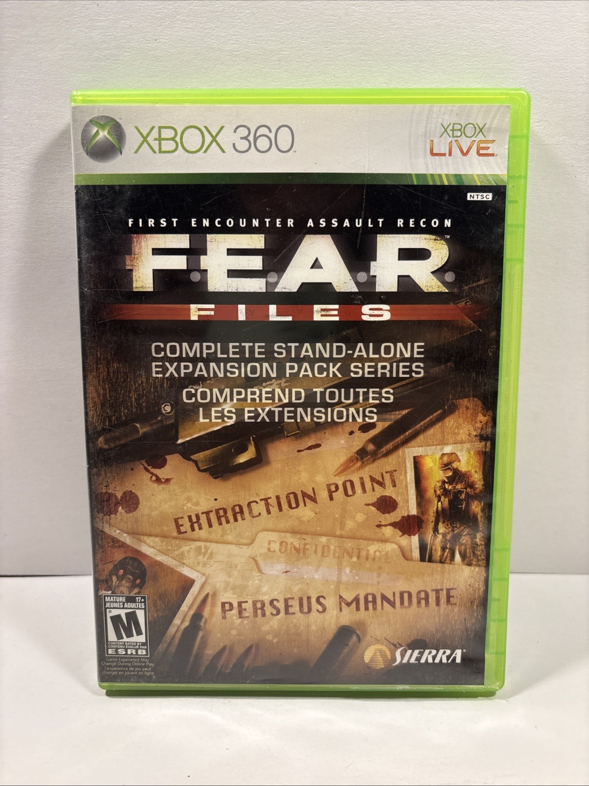 Fear files Microsoft xbox 360 CIB
