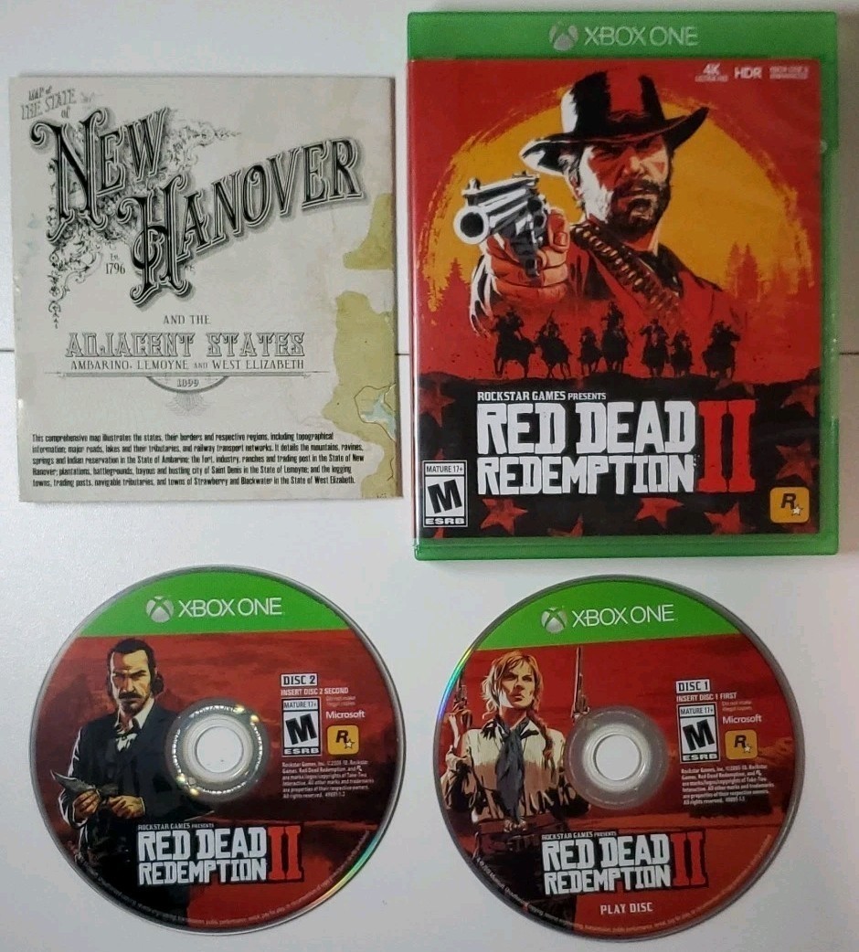 Red Dead Redemption II (Xbox One) *CIB w/ Map* Games