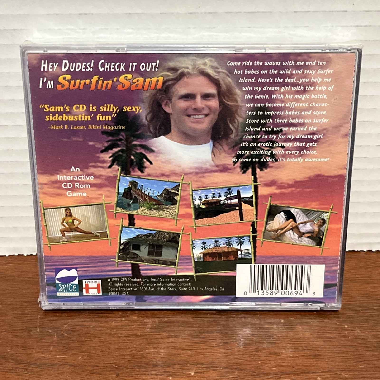 PC CD-ROM Surfin’ Sam – Spice Interactive 1995 Mature New Sealed Pkg Wear Cs Crk