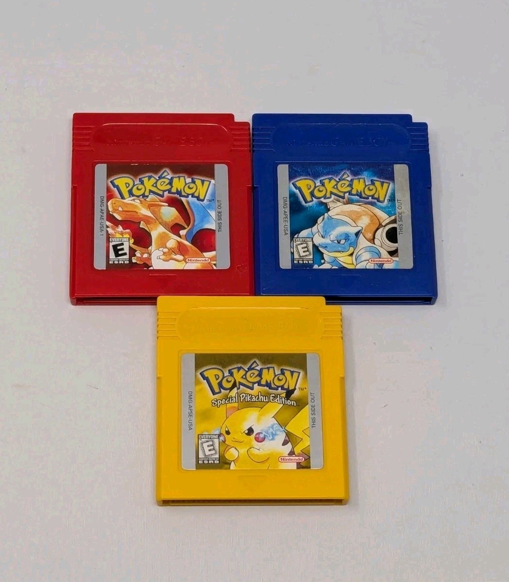 NEW BATTERIES – Pokémon Red Blue & Yellow Bundle – Authentic Tested, Fast Ship B