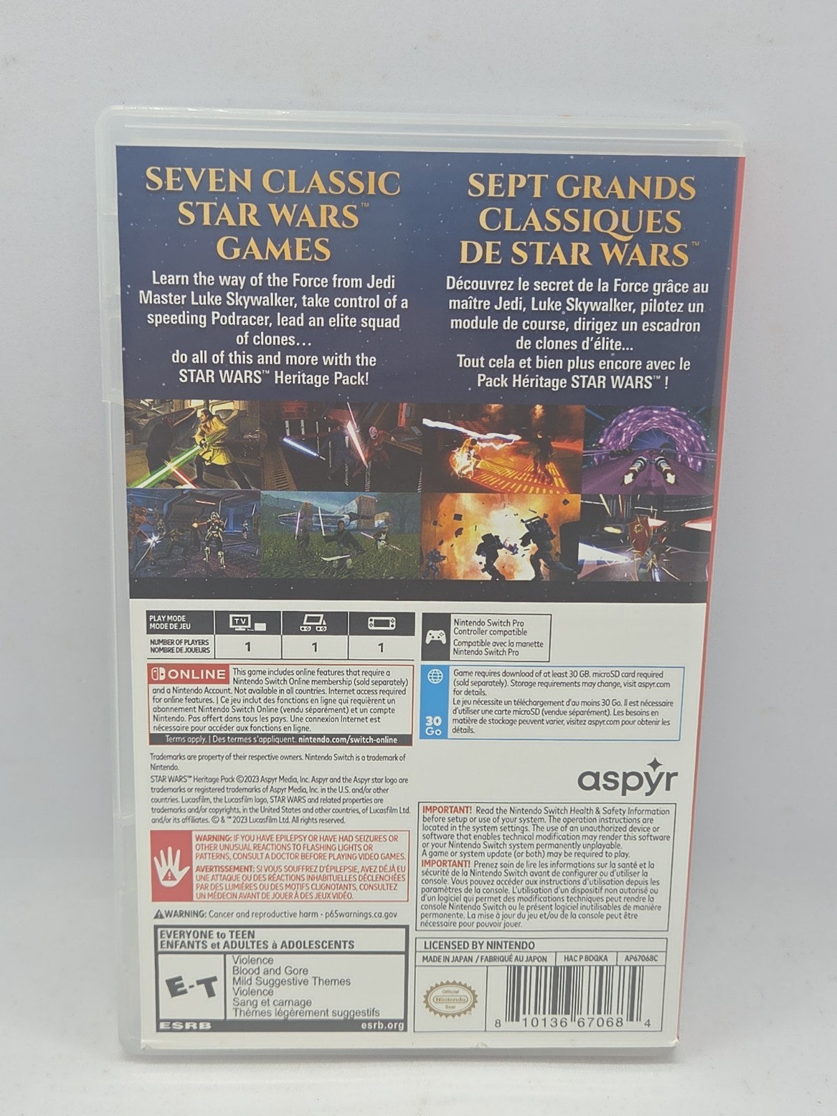Star Wars: Heritage Pack (Nintendo Switch, 2023) Pre-owned Tested & Working