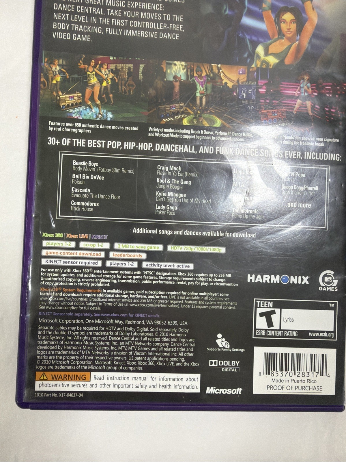 Microsoft Dance Central 3 for Kinect Xbox 360 Tested