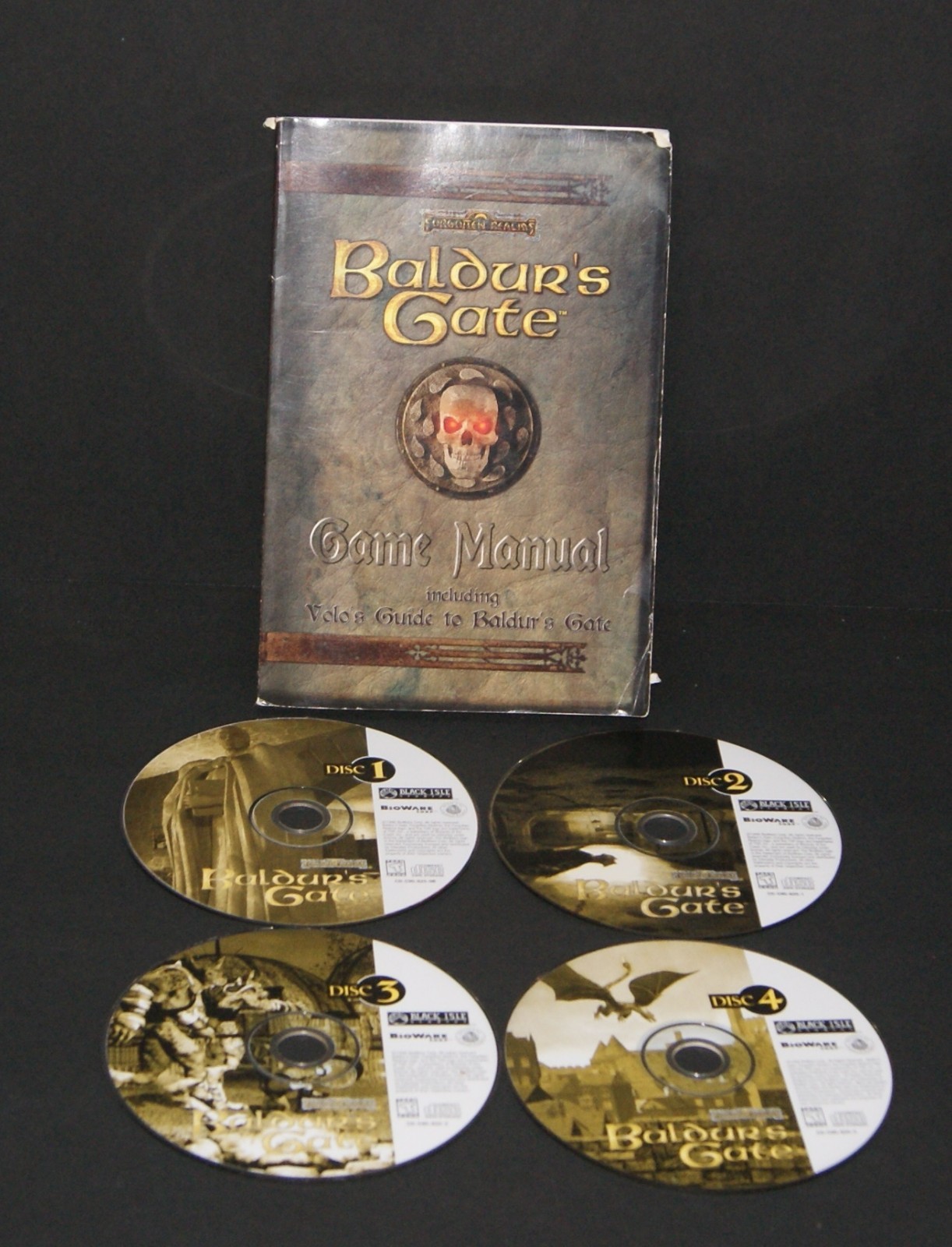 Baldur’s Gate I Forgotten Realms 1998 PC Game 4 CDs + Game Manual