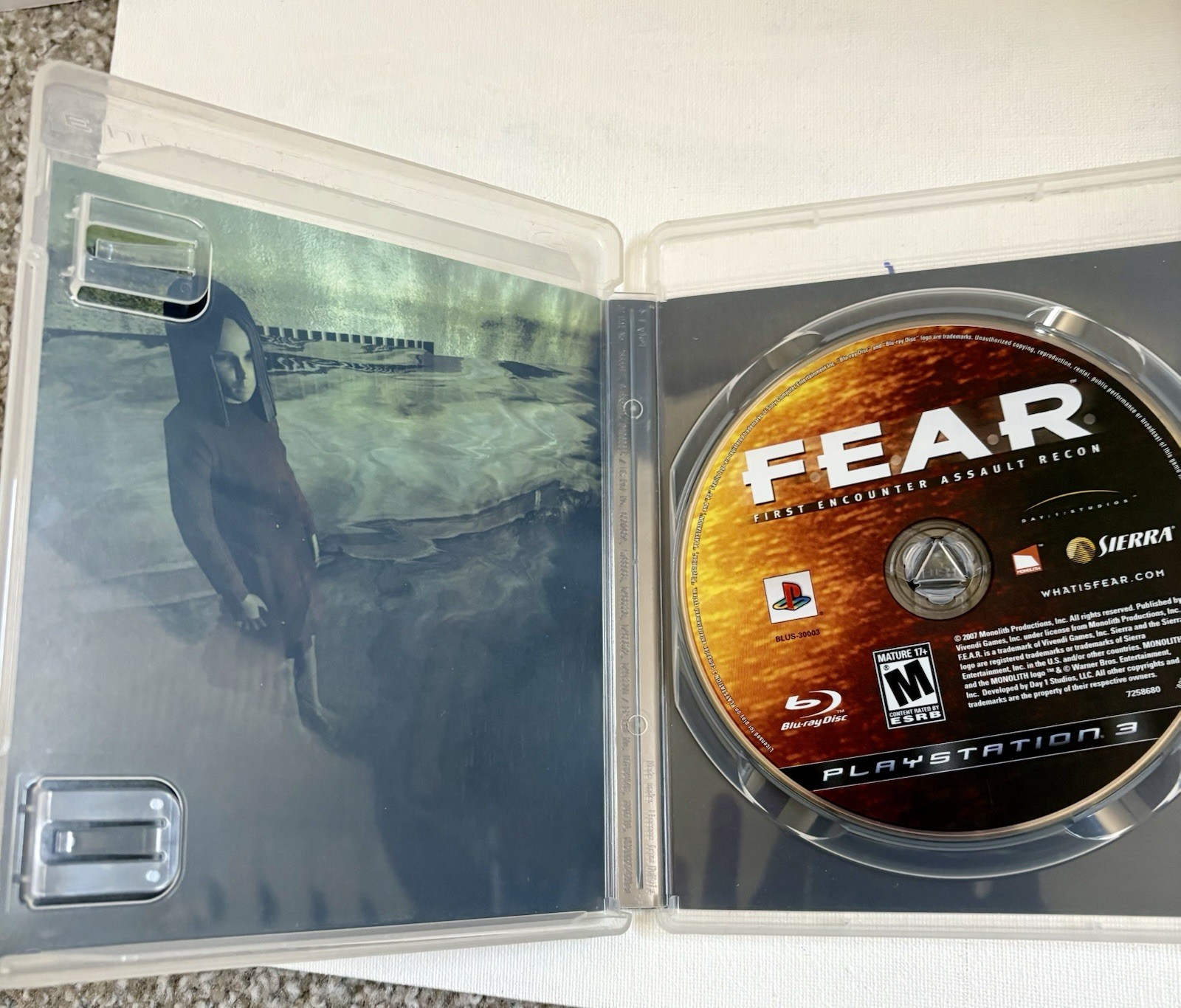 Sierra F.E.A.R. First Encounter Assault Recon PS3 Shooter M NTSC-U/C Online 2007