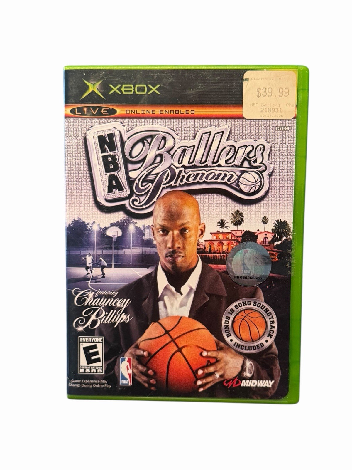 Vintage NBA Ballers Phenom: Xbox Microsoft Console Chauncey Billups Cover W/ All