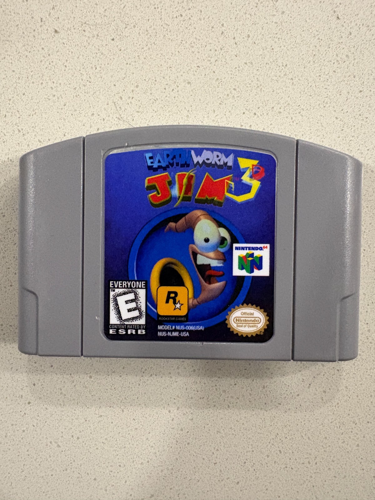 EARTHWORM JIM 3D – NINTENDO 64 N64 — Authentic – NEW FRONT STICKER