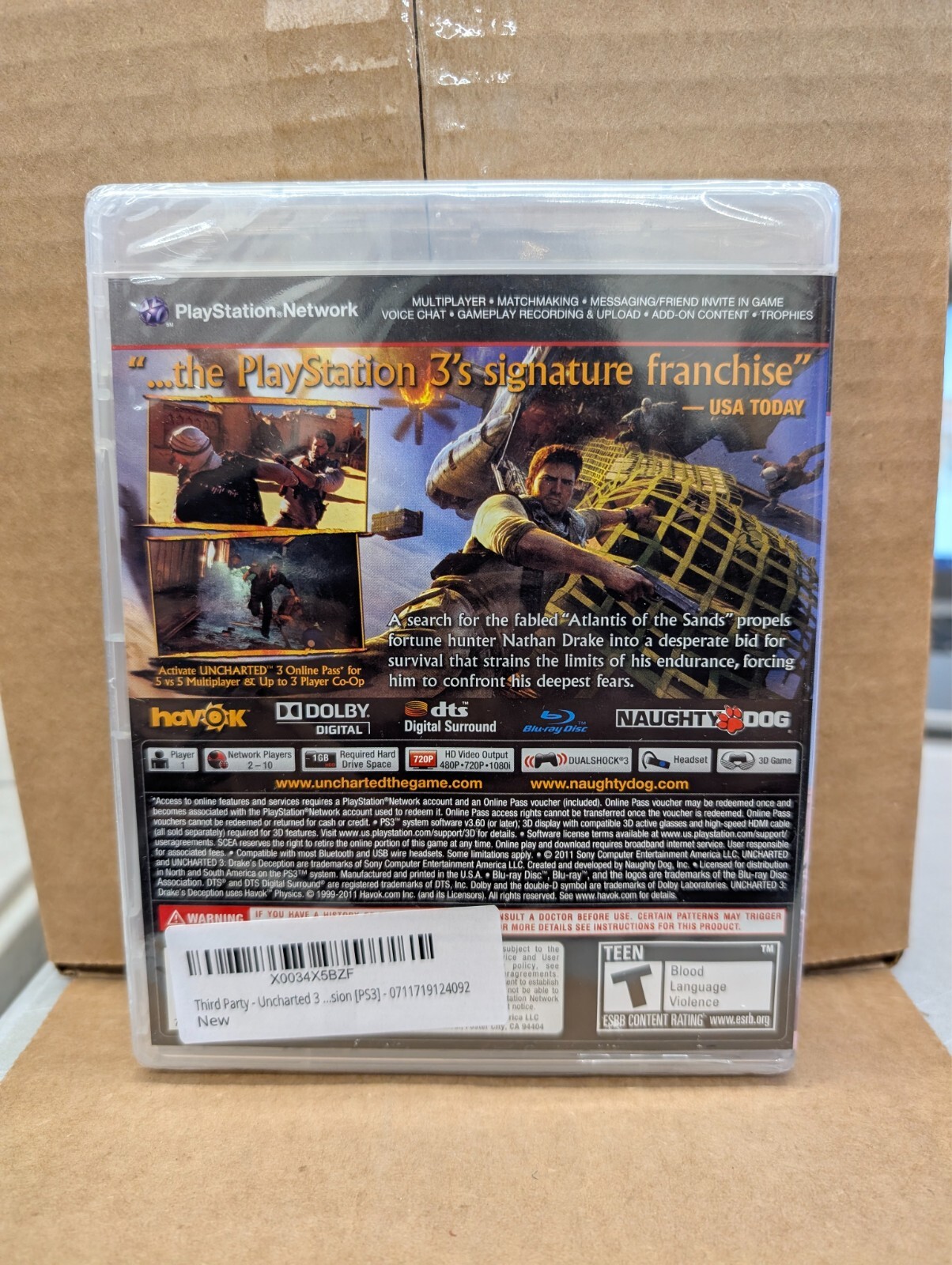 Uncharted 3: Drake’s Deception (Sony PlayStation 3) New/SEALED READ DESCRIPTION