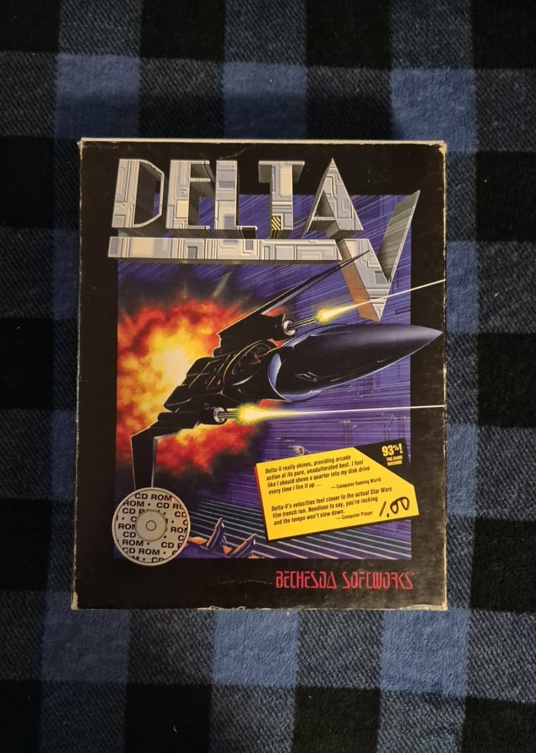 Delta V 1994 Bethesda Softworks Cyberpunk Flight Sim Big Box PC