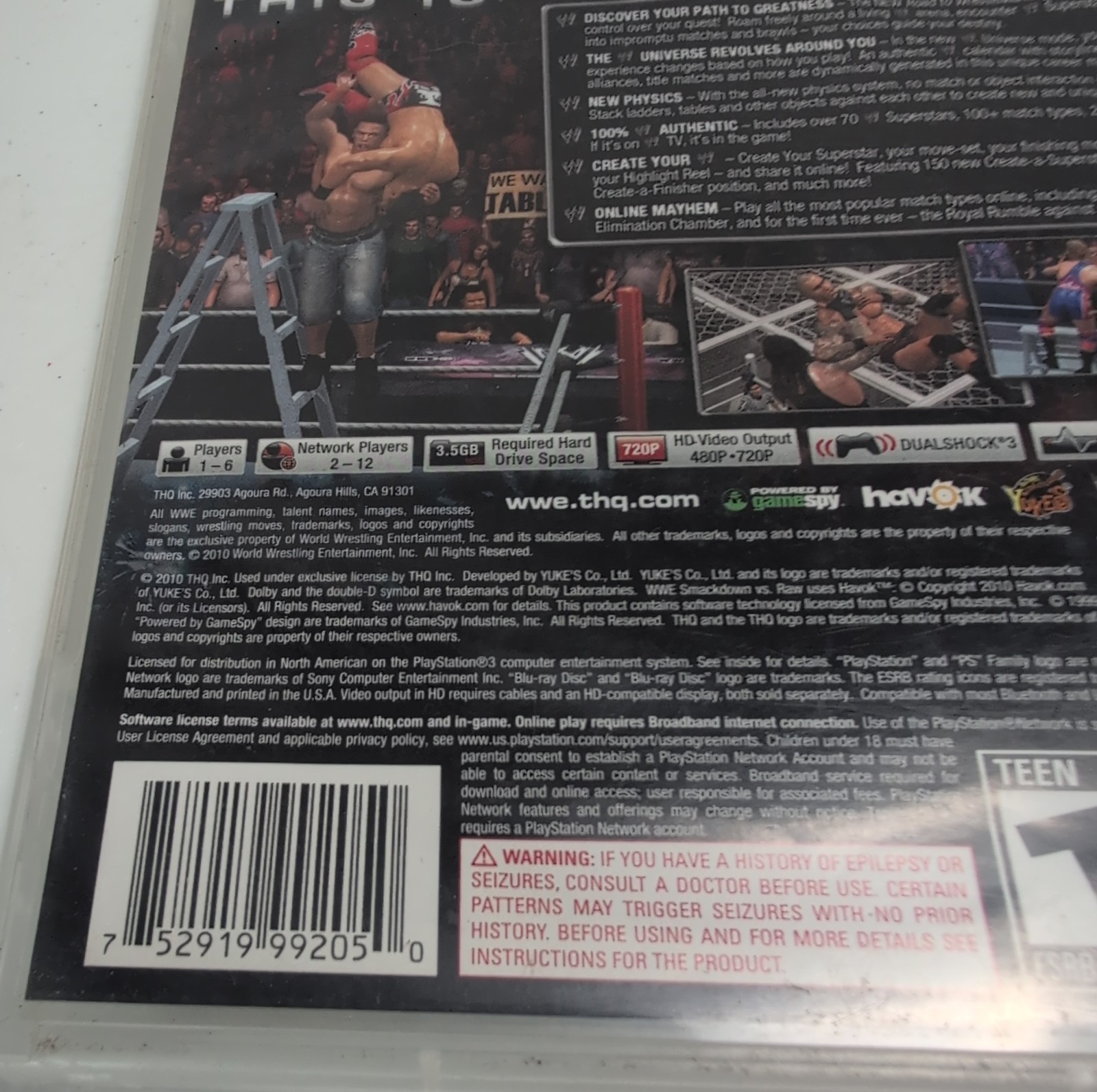 WWE SmackDown VS Raw 2011 PlayStation 3 2010 Complete In Case W/ Manual CIB PS3