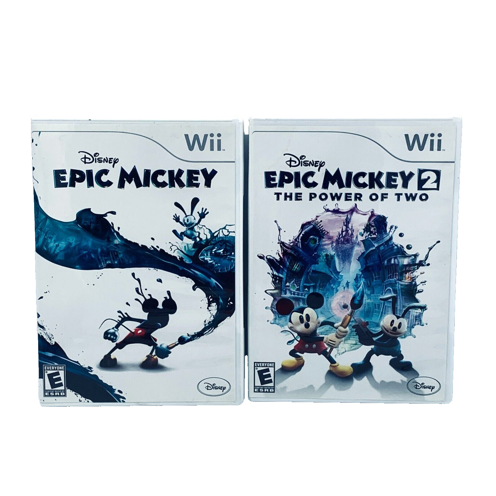 Disney Epic Mickey & Epic Mickey 2 Power of Two Nintendo Wii Games CIB Tested