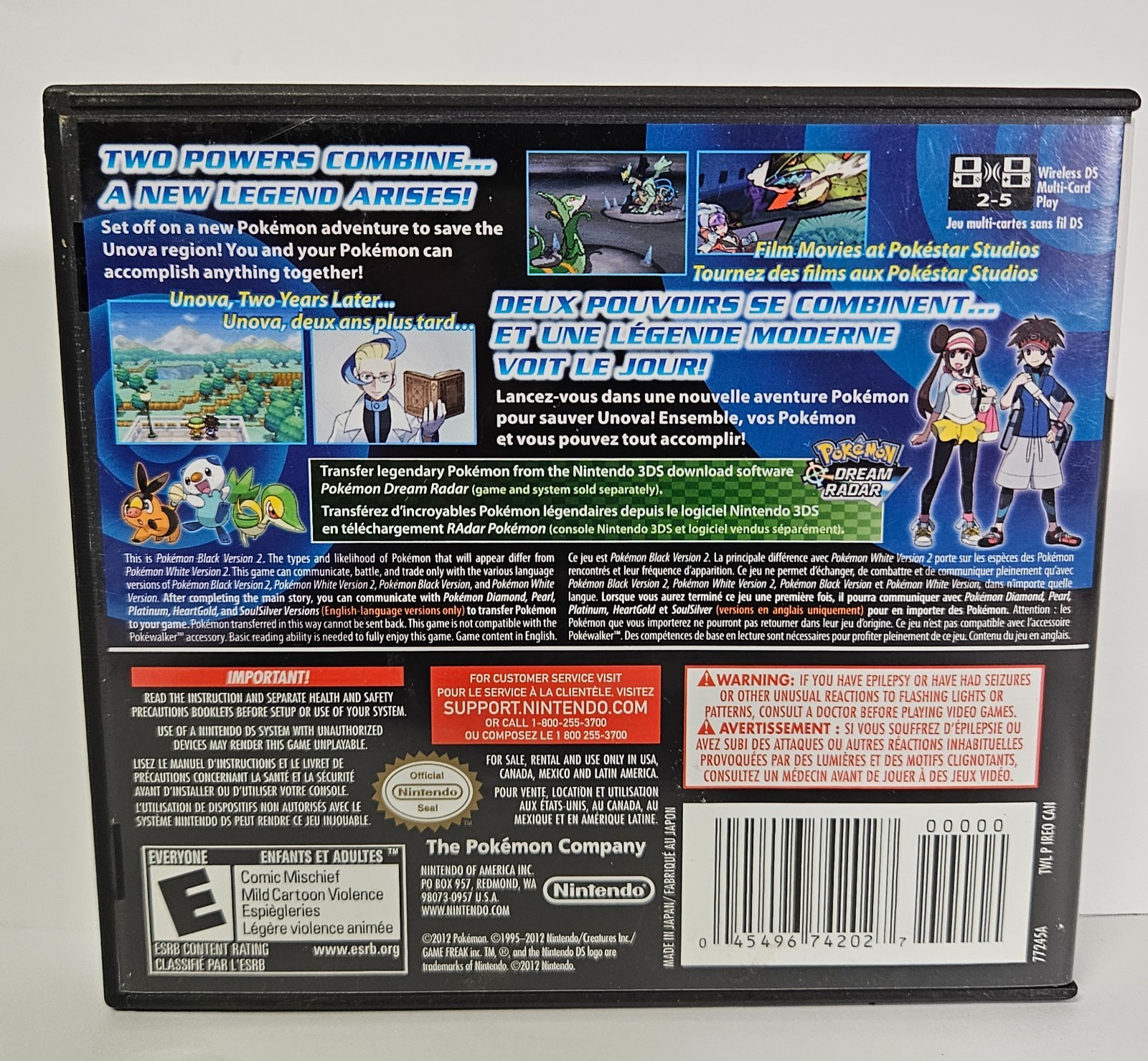 Pokémon Black Version 2 Nintendo DS w/ Box & Manual TESTED SEE PHOTOS