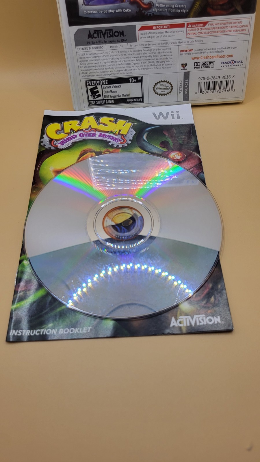 Crash: Mind Over Mutant (Nintendo Wii, 2008) CIB With Manual