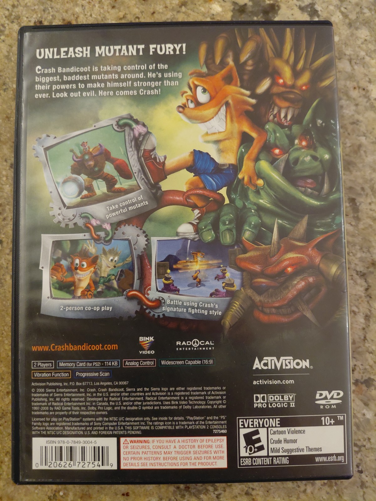 Crash : Mind Over Mutant Sony PlayStation 2 (PS2, 2008) No Manual
