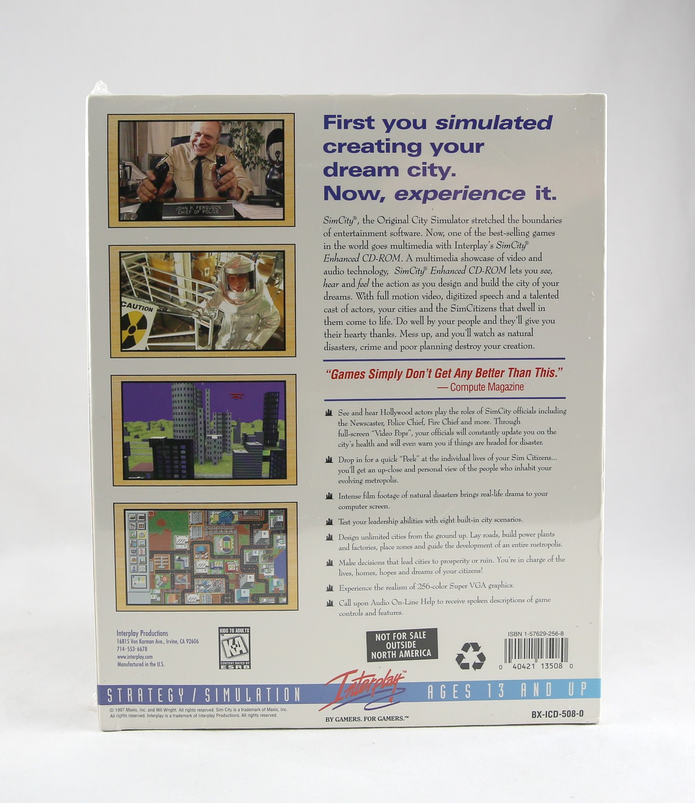 SEALED 1997 SIM City Enhanced CD Edition Maxis Interplay Big Box PC