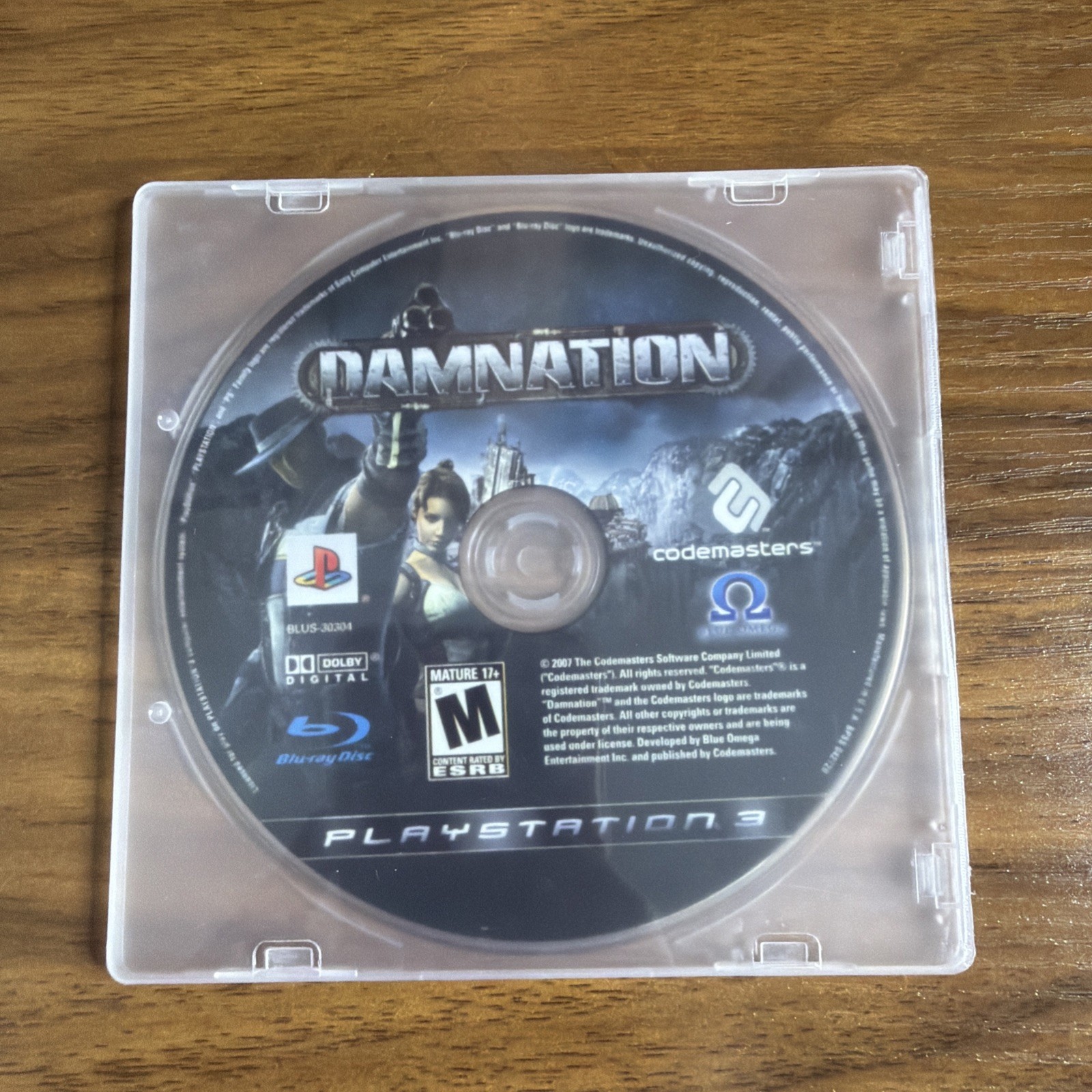 Damnation (Sony PlayStation 3, 2009) SPOTLESS DISC + Clear Plastic Case