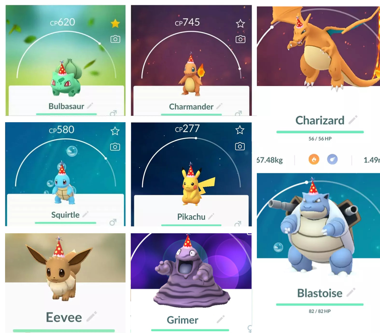 Pikachu Eevee Bulbasaur Squirtle Charmander Charizard Blastoise Red Hat Pokemon