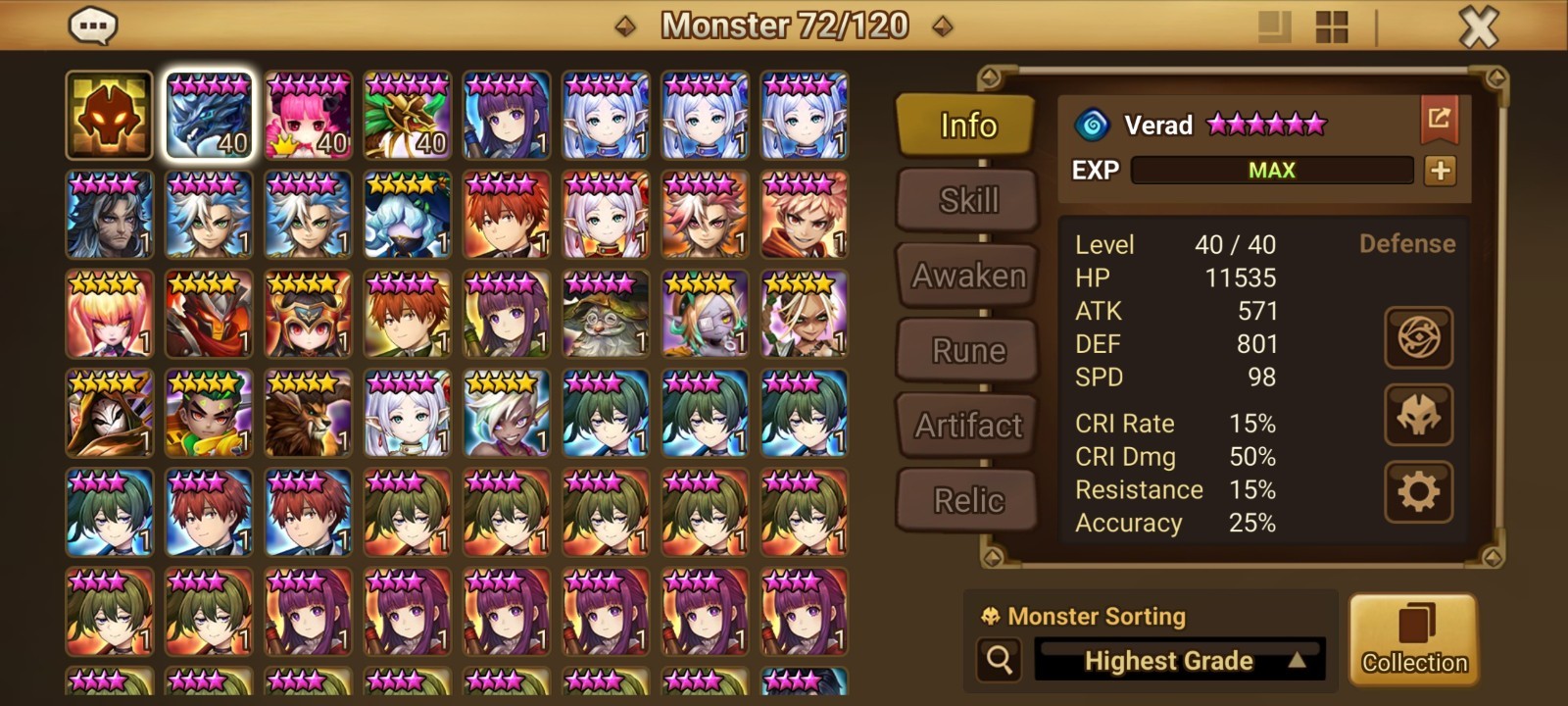Summoners War Global Account 2LD5 Light Fieren+Dyeus