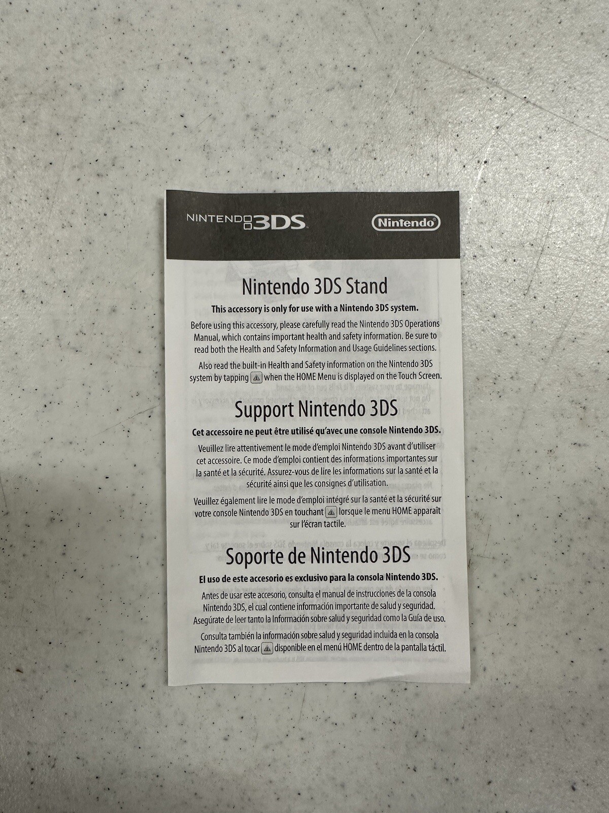 Kid Icarus: Uprising (Nintendo 3DS, 2012) 3ds Stand Manual Only!