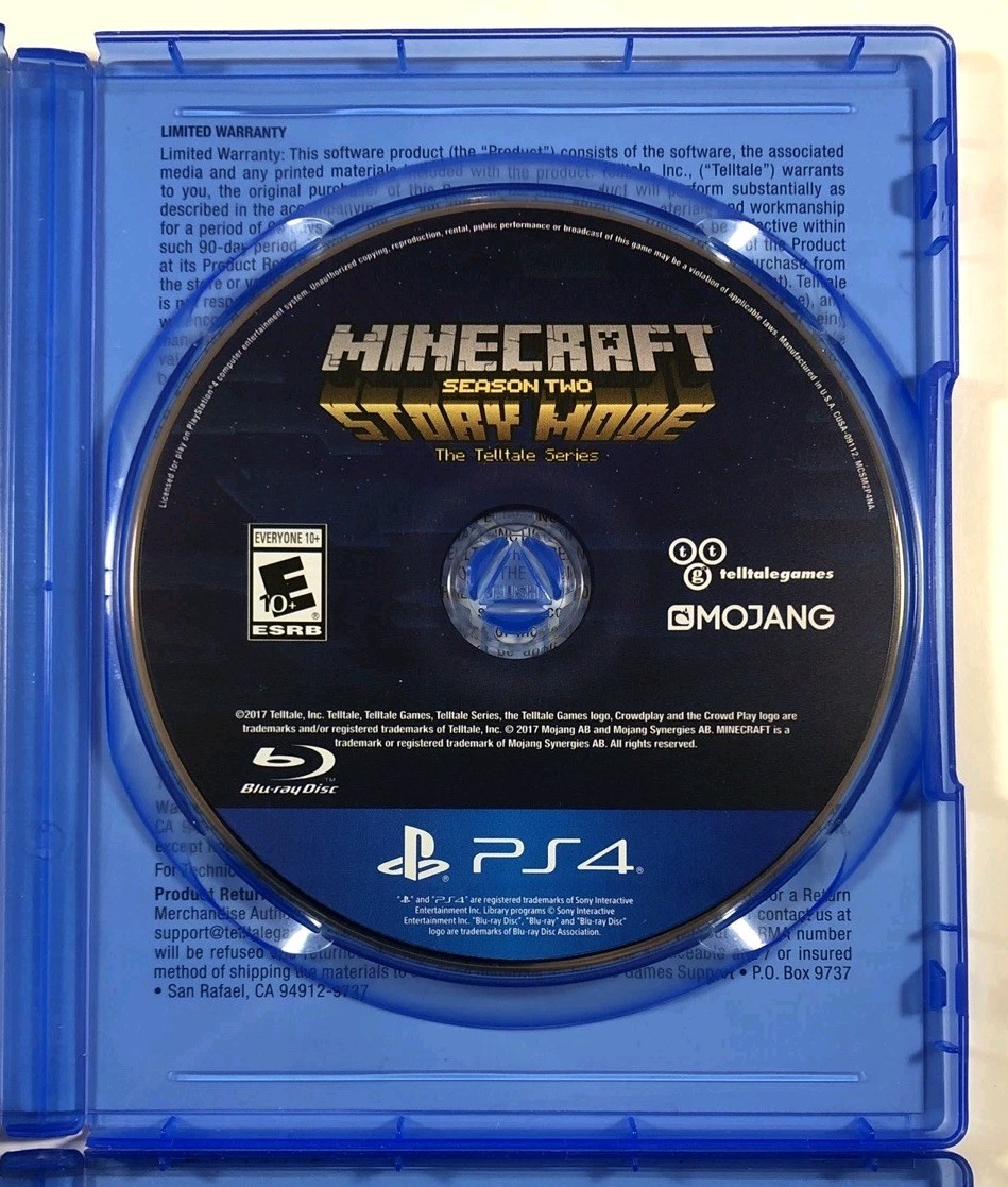 Minecraft Story Mode The Complete Adventure AND Season Two (PlayStation 4 / PS4)