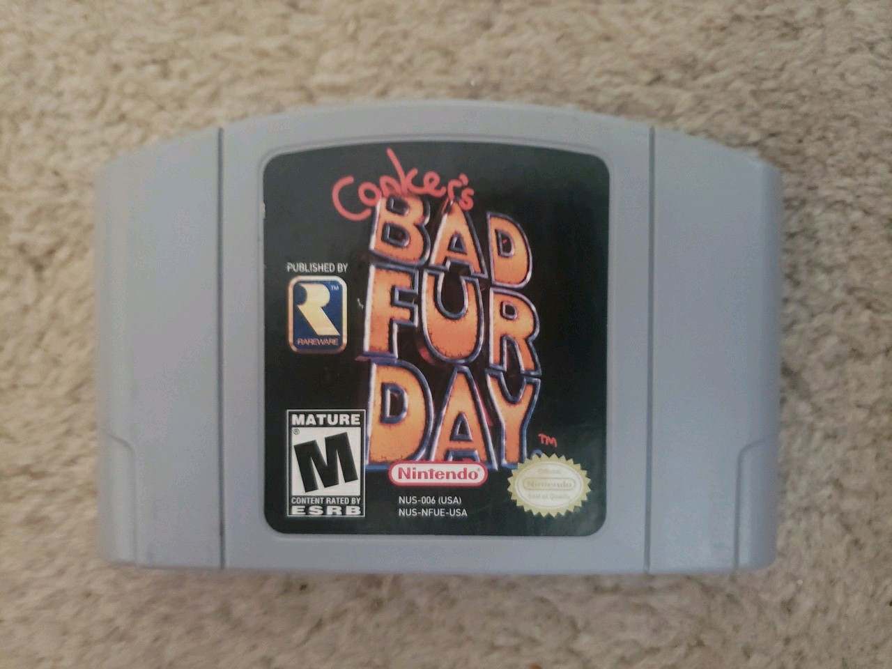 Conkers Bad Fur Day Nintendo 64 N64 Cartridge Authentic