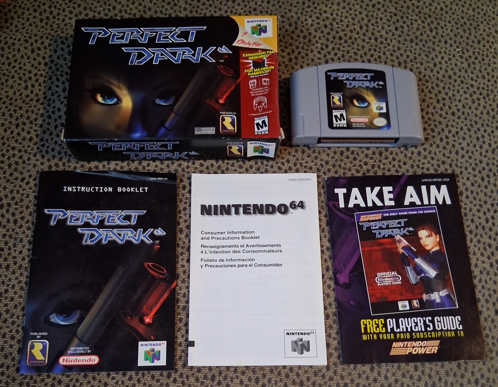 Nintendo 64 N64 PERFECT DARK Complete Authentic Original Box, Manual+Inserts CIB