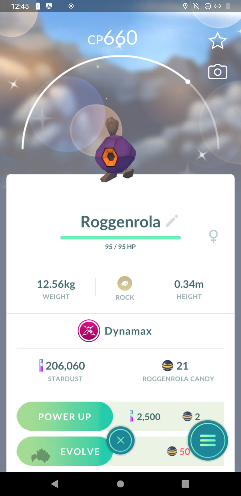 PokémonGo | Shiny Dynamax Roggenrola | Mini PTC 80K Dust
