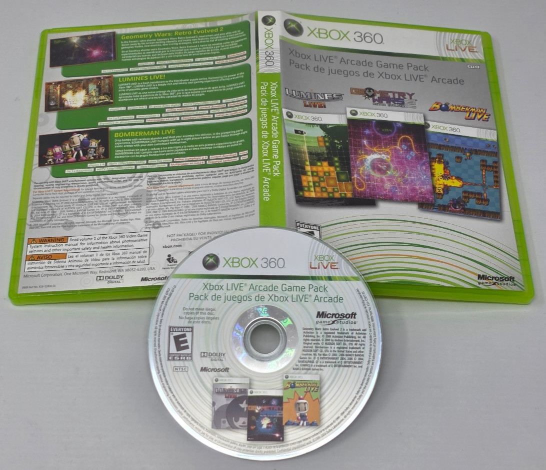 Xbox 360 Xbox Live Arcade Game Pack *Disc & Case*Tested*F/S*